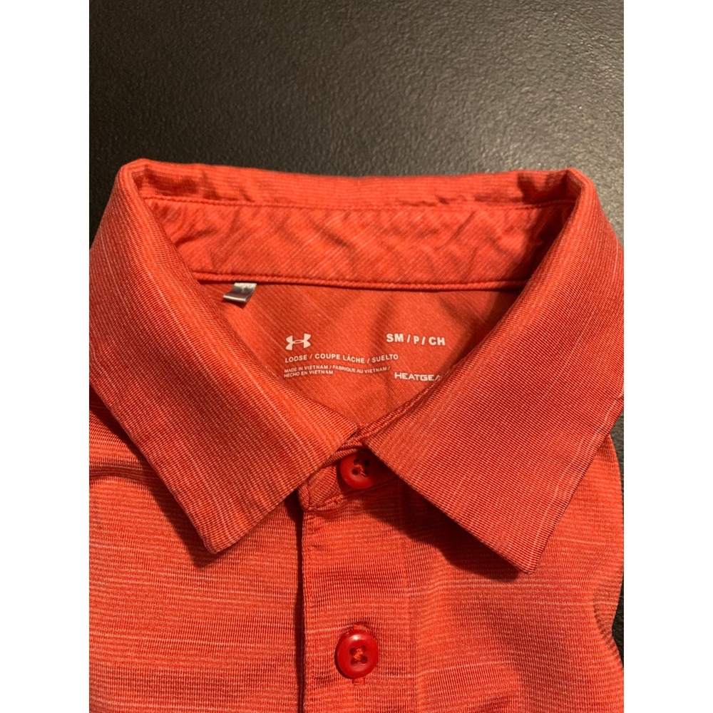 Under Armour HeatGear Polo Sport Shirt Athletic Golf Loose Fit Red Casual Small - Picture 2 of 6